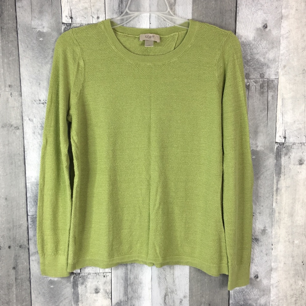 LOFT Open Back Long Sleeve Knit Sweater Medium